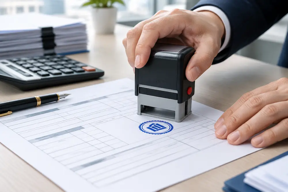استفاده از مهر اتوماتیک روی فاکتور و اسناد اداری