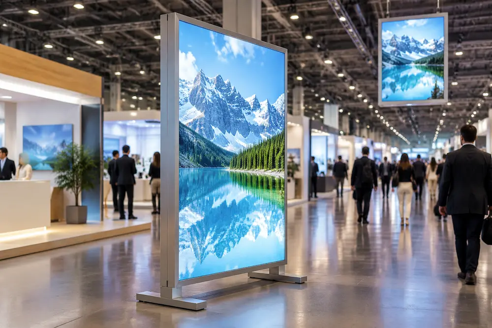 lightbox-standing-hanging ایستاده و دو طرفه در فضای نمایشگاهی
